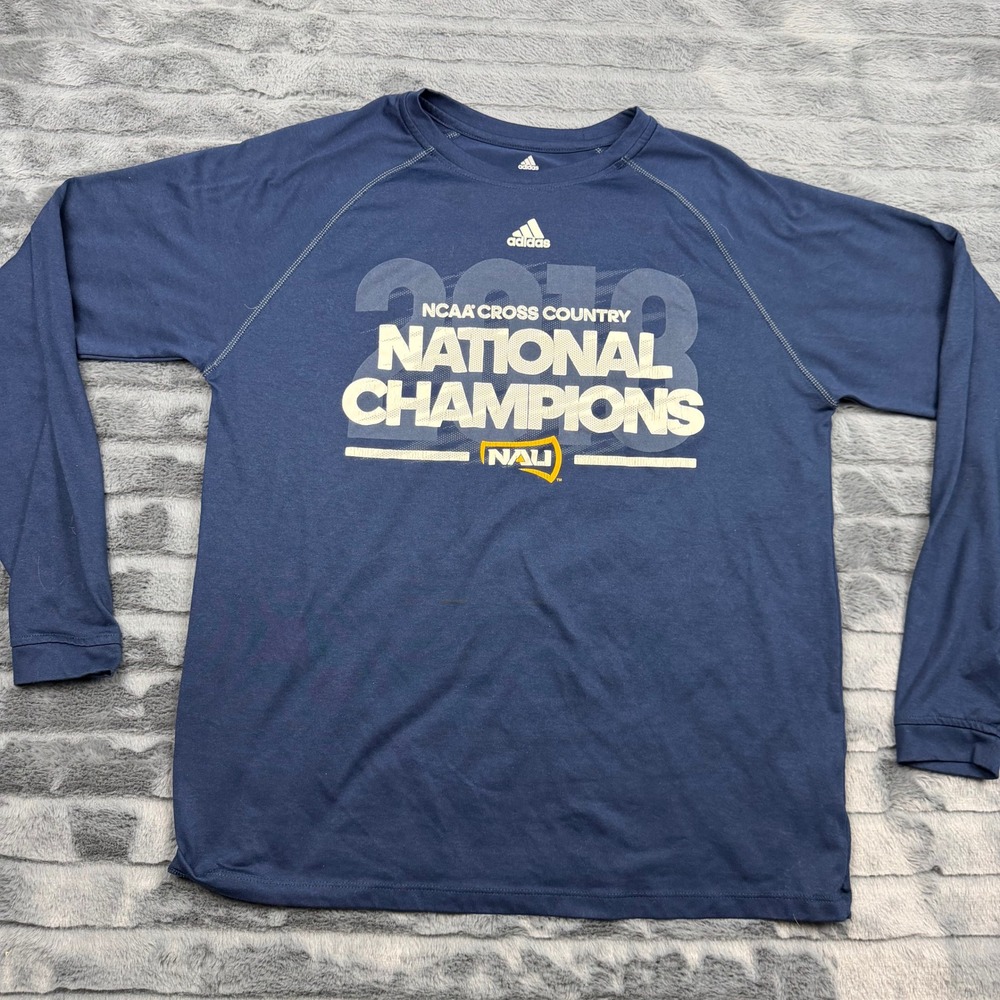Adidas NAU NCAA Cross Country 2018 National Champions Shirt Navy Blue Small